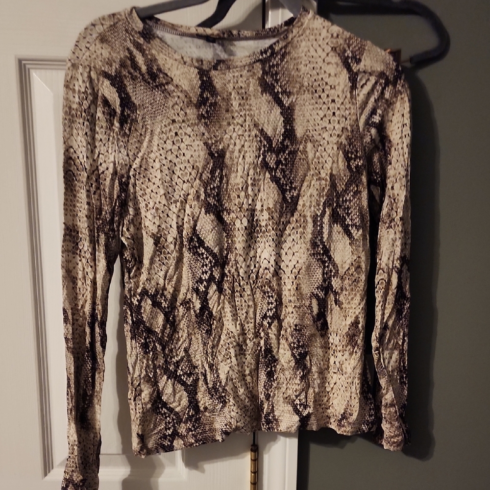 Snakeskin Print Long Sleeve Top never worn